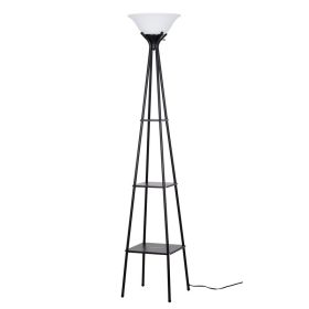 Metal Etagere Floor Lamp Charcoal Finish