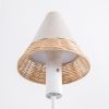 Rechargeable Linen and Rattan Floor Lamp, indoors & outdoor floor lamp for bedroom, livingroom, patio, yard, garden