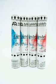 Party Poppers, 12" Air-Powered Celebration Supplies, Blue & Pink, Pack of 4