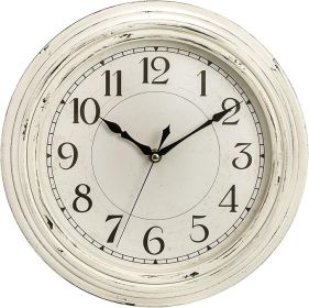 Silent Wall Clock, 12 Inch Vintage Non Ticking Quartz Battery Operated Round Clock