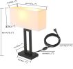 White Indoor Table Lamp Bedside Nightstand Desk Lamp
