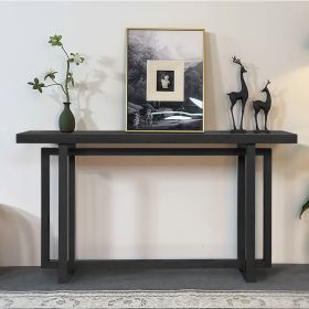 59" Narrow Console Table - MDF Entryway Sofa Table for Hallway, Living Room, Foyer with Space-Saving Design