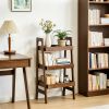100% Solid Wood Ladder Shelf, 3 Tier Small Ladder Bookshelf, Freestanding Ladder Shelf with Open Storage,Side Table for Living Room, Bedroom, Study