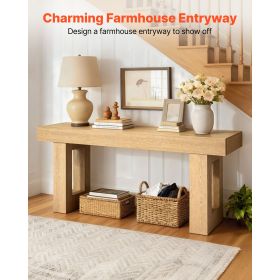 63 in Console Table, Farmhouse Desk Behind the Couch, Wooden Rectangle Entrance Desk, Narrow Long Sofa Table Accent Stand for Hallway, Bedroom