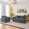 Deep Seat Luxury 2 Piece Loveseat Couch & Sofa Armchair Set