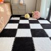12 Pcs Plush Foam Interlocking Carpet Tiles,Soft Shaggy Fluffy Floor Area Rugs with Padding