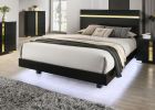 Black 1pc Eastern KIng Size Bed Underbed LED Modern Bedroom Furniture Acrylic Trim Mattress Ready Bedframe