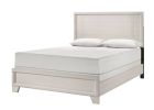 Contemporary 1pc King Size Panel Bed Wooden Bedroom Furniture White/Beige Finish