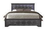 SHAKER GREY KING BED WITH LED