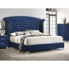 Chantel Pacific Blue Upholstered Wingback Eastern King Bed