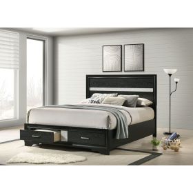Orchid Black Queen Storage Panel Bed