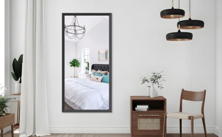 60"x30" Oversized Modern Rectangle Bathroom Mirror with Balck Frame Decorative Large Wall Mirrors for Bathroom Living Room Bedroom Vertical or Horizon