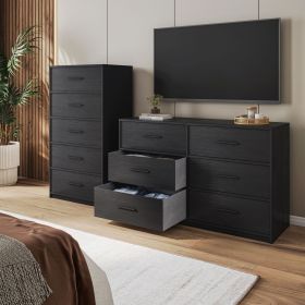 6-Drawer Dresser with Large Fabric Drawers, Black