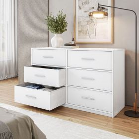 6-Drawer Dresser with Large Fabric Drawers, White