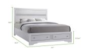 Traditional Style Queen Size Storage Bed made with Wood in White