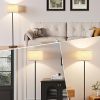 60'' Modern Floor Lamp with Shade, Tall Lamps for Living Room, Bedroom, Office, Dining Room, Beige Shade with Black Pole(Without Bulb)