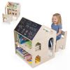House-shaped Wooden Activity Kids Table Chair Set