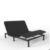 Black dual-motor adjustable electric bed , with 9-key remote control , Easy Assembly,Queen size bed frame