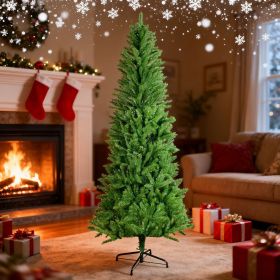 7FT Classic Pencil Christmas Tree is an 84-inch classic pencil-shaped Christmas tree suitable for both Halloween and Christmas. It features dense