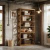 Wooden Bookshelf, 6-Tier Freestanding Bookcase Display Shelves