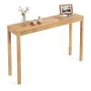 48" Solid Wood Leg Console Table, Narrow Farmhouse Entryway Table for Hallway & Sofa - Natural