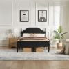 Elegant Bedroom Centerpiece Queen Bed with Padded Headboard Insert(No Mattress)