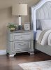 Elegance Gray Finish 2-Drawers Nightstand Decorative Glitter Front 1pc Bedside Table Bedroom