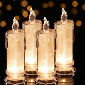 4PCS White LED Candles (D:2.5" x H:7"),Flameless Pillar Candle,Battery Operated Candles/Fake Candle