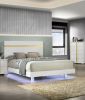 White 1pc Queen Size Bed Underbed LED Modern Bedroom Furniture Acrylic Trim Mattress Ready Bedframe
