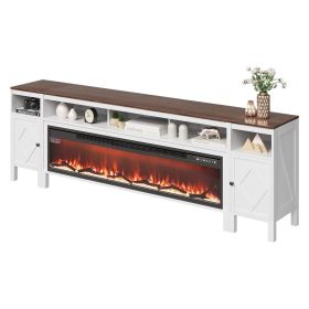 Fireplace TV Stand, Farmhouse Fireplace TV Stand for TVs up to 100 inch