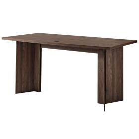 63 in Executive Desk, Large Modern Rectangle Office Table, Heavy Duty Wooden Executive Table with Cable Connection Hole, 250 LBS Load Capacity
