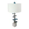 15x29.5" Blue and White Agate Slice Table Lamp with Marble Base