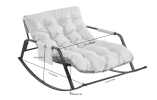 Rocking Chair with Extra-Wide Technical leather Upholstered Gliding Chair Boucle Reclining Chair