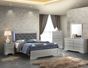 Lorana G6500C-QB3 Queen Bed , Silver Champagne