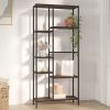 Book Shelf Dark brown and black Engineered wood and steel