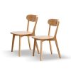 (Set of 2 pcs) Dining chair wooden FAS grade oak natural wood made in North America 100% dirt-free wood chair solid chair table chair wooden living ro