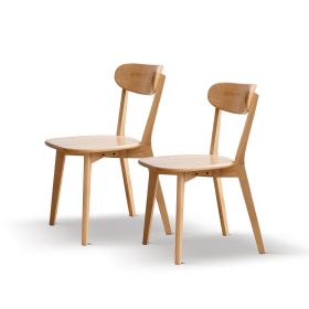 (Set of 2 pcs) Dining chair wooden FAS grade oak natural wood made in North America 100% dirt-free wood chair solid chair table chair wooden living ro