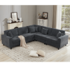 Oversized Modular Sectional Sofa Set, L Shaped Couch,Corduroy, Upholstered, Deep Seat, 5 Seat, 5 Throw pillow and 6 back cushion