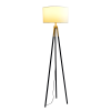 Sway Brassed Gold Floor Lamp with On/Off Switch Triple Legs White Fabric Shade