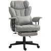 HOMCOM Executive Office Chair, 400LBS Big and Tall Office Chair with Foot Rest, Microfiber Computer Desk Chair with Lumbar Support
