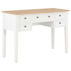 Writing Desk White and Brown MDF and Pinewood Standard