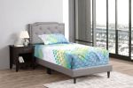 Casual Twin Bed In Light Gray