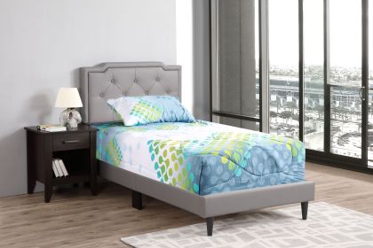 Casual Twin Bed In Light Gray
