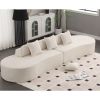 Modern curved combination sofa, terrycloth fabric sofa, minimalist sofa in living room, apartment, no assembly required