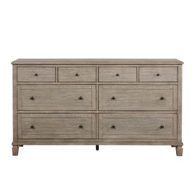 Gray Oak Finish Classic Transitional Bedroom Furniture 1pc Dresser of 8 Drawers Wooden Furniture