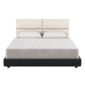 Jaxx Panelist Modern Padded Headboard – Set of 4 Wall Mounted Panels (Each 11.25" x 30") - Queen, Dune Beige Microvelvet