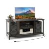 3-Tier TV Stand with Power Outlet USB and Adjustable Shelf