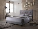 Grey Queen Bed with Tufted Headboard
