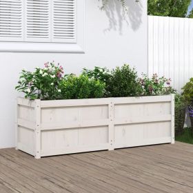 Garden Planter White Solid pine wood Large Decorative Inlays
