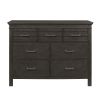 1pc Charcoal Gray Finish 7 Drawers Dresser Transitional Style Wooden Bedroom Furniture